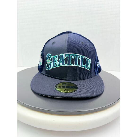 New Era Seattle Mariners Corduroy 59FIFTY Hat 7 3/4 Cap 2001 All Star Game Patch - Picture 1 of 8
